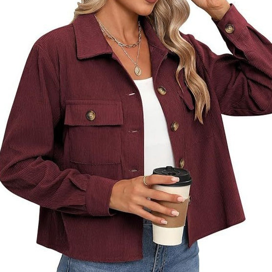 Leonor | Casaco Curto Casual de Veludo