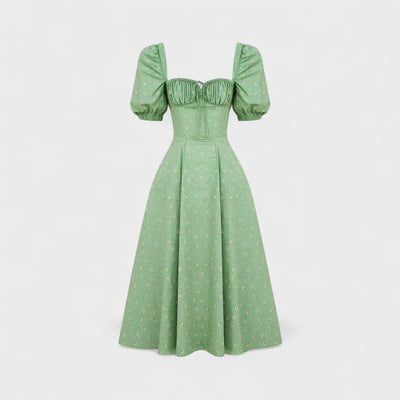 Helena - Vestido Verão com Decote Quadrado