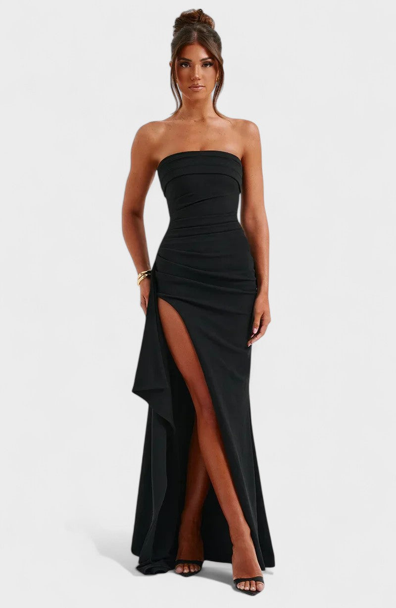 Cláudia - Vestido Comprido Elegante Sem Alças