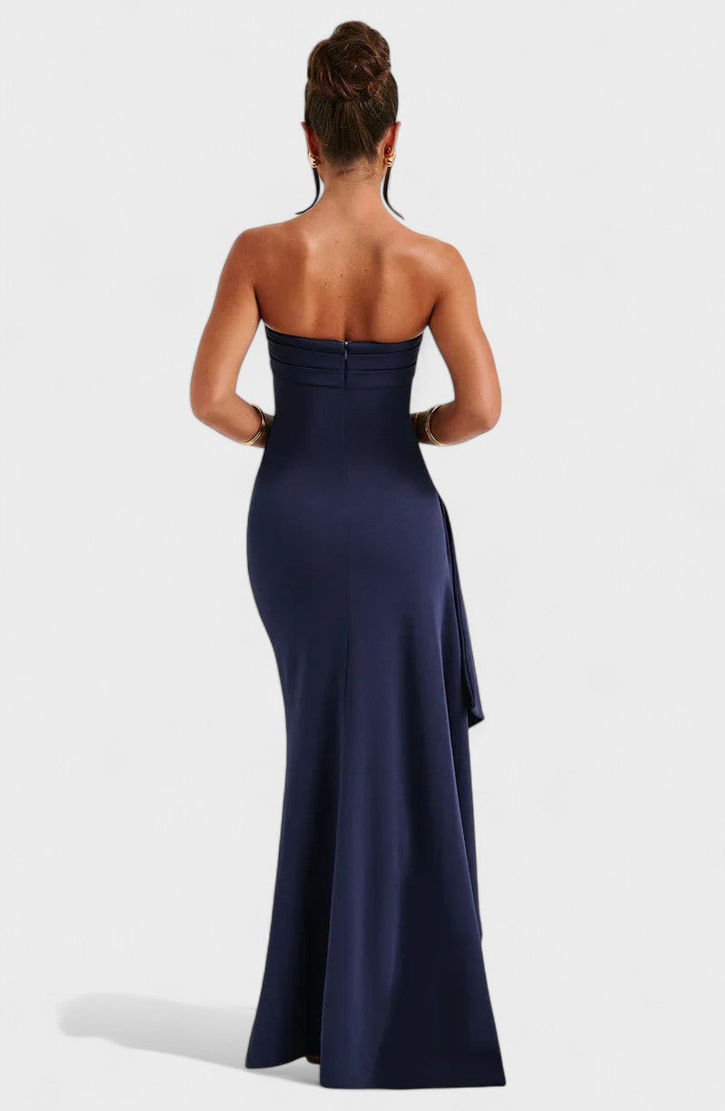 Cláudia - Vestido Comprido Elegante Sem Alças