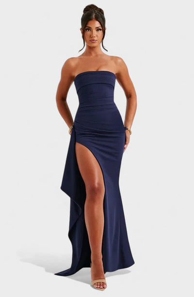 Cláudia - Vestido Comprido Elegante Sem Alças